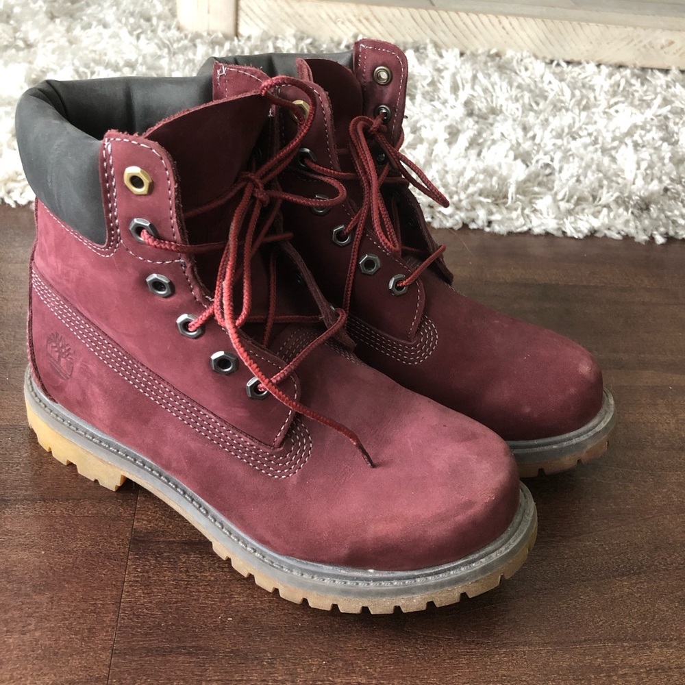 Maroon Timberland Boots